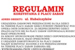 regulamin korzystania z placu zabaw
