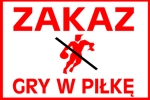 zakaz gry w piłkę